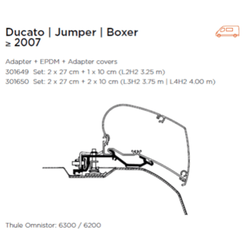 Thule 6300 Adapter for Ducato Boxer Relay 2007>